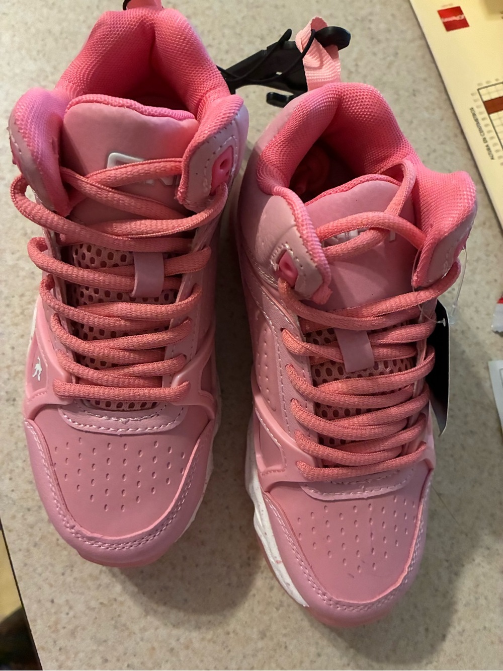 AND1 Girls Basketball High Top 6.0 pink Sneakers size 13